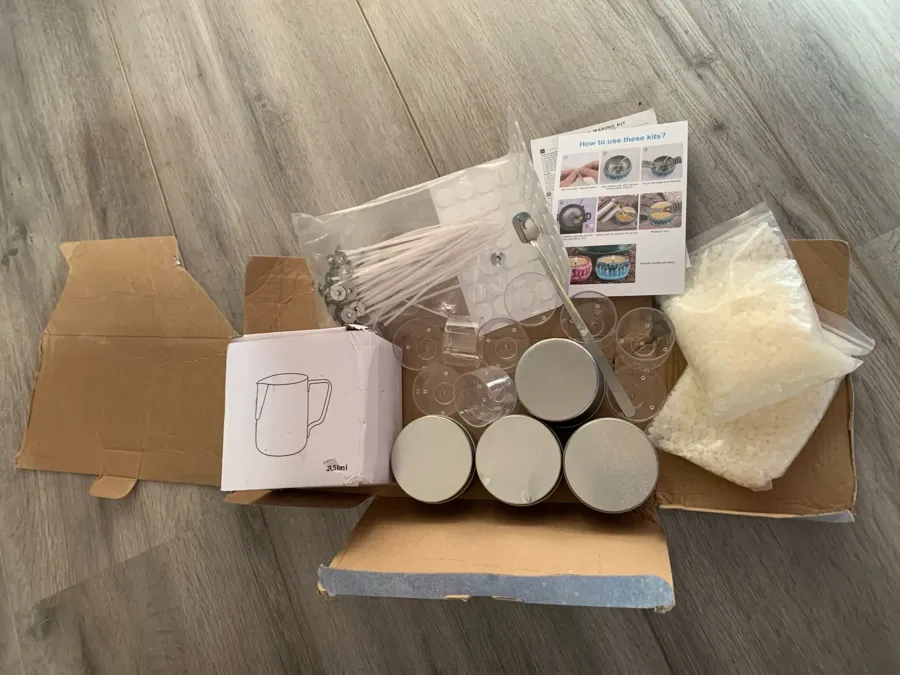 Photo posted by a verified buyer of the Waxwright candle making kit